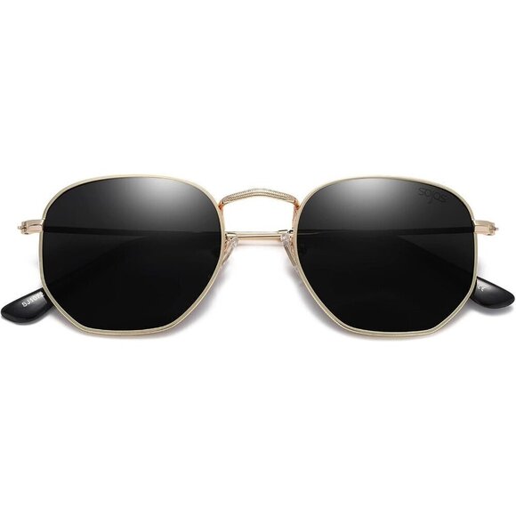 Sojos Sunglasses Women Black Polarized Small Hexagonal Polygon Shades Sunglasses - Picture 1 of 5